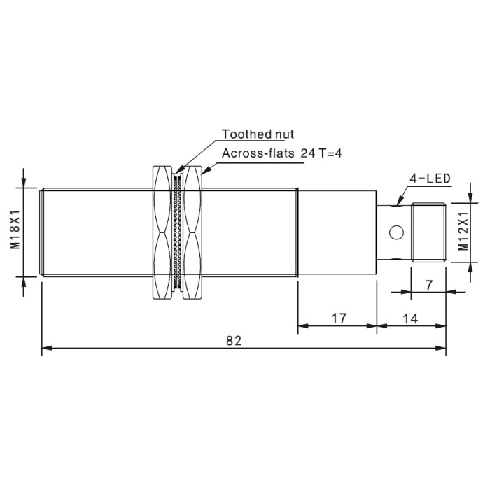 Індуктивний датчик Akusense TRF18-05PC-E2