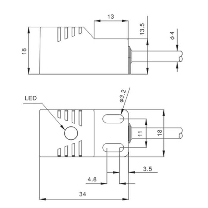 Індуктивний датчик Akusense TQN18-08PO
