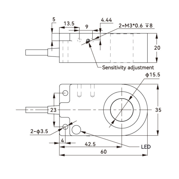 Індуктивний датчик Akusense TH15-20PC