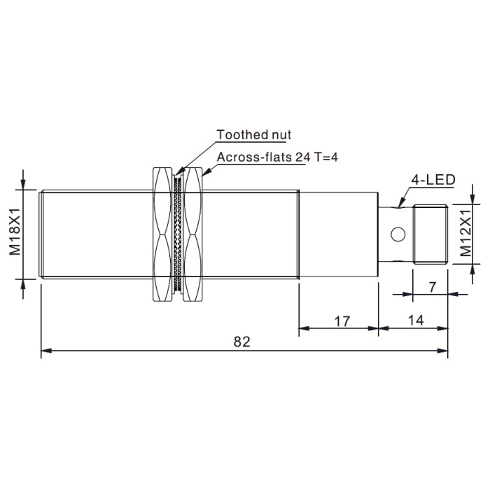 Індуктивний датчик Akusense TLF18-08PC-E2