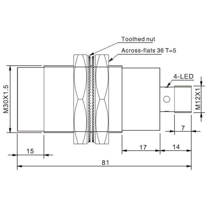 Індуктивний датчик Akusense TLN30-25PC-E2