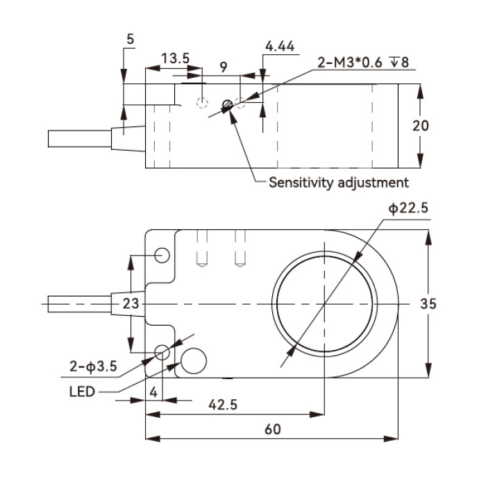 Індуктивний датчик Akusense TH21-20PC