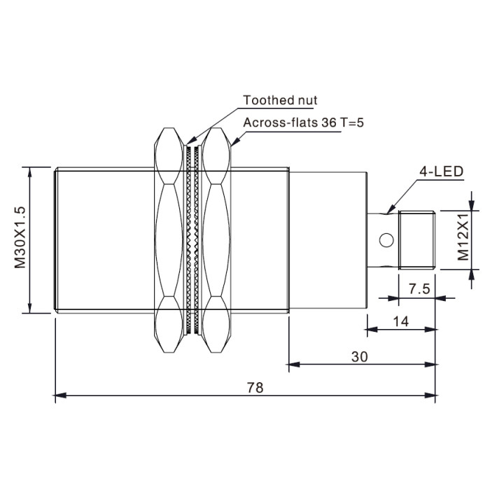 Індуктивний датчик Akusense TLF30-16PC-E2